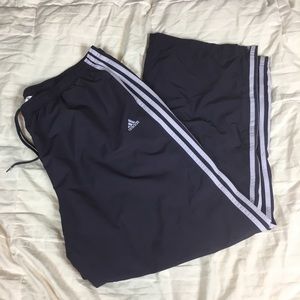 Adidas Purple 3 Stripe Pants with Ankle Zippers 2X